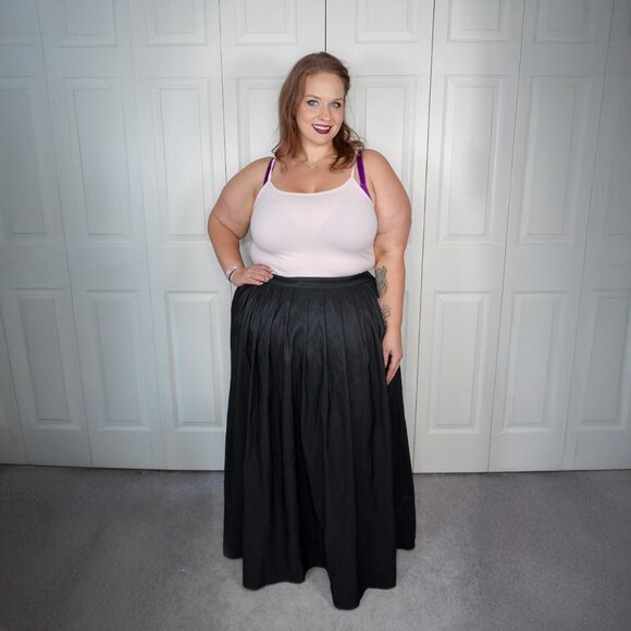 A New Day Black Pleated Midi Skirt Women’s Size XL - Picture 1 of 8